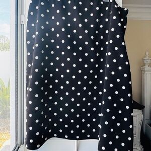 Black and White Midi Polka Dot Pencil Skirt
